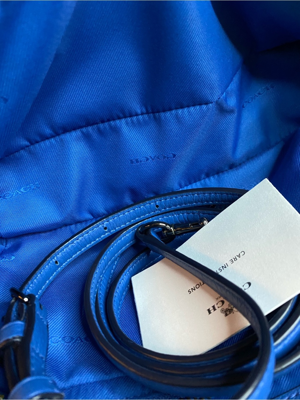 Coach 37779 Small Mercer 24 Cobalt Blue Triple Compartment Crossbody w/Turn Lock - Picture 13 of 16